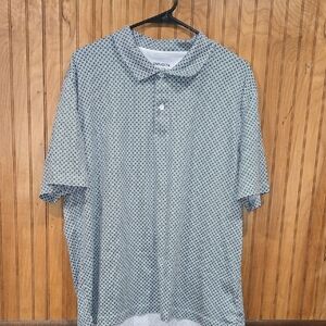 UNTUCKit Men's Short Sleeve Printed Polo - Green & White Size XL